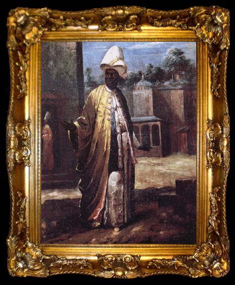framed  Jean-Baptiste Van Mour Portrait of a Black Dignitary, ta009-2